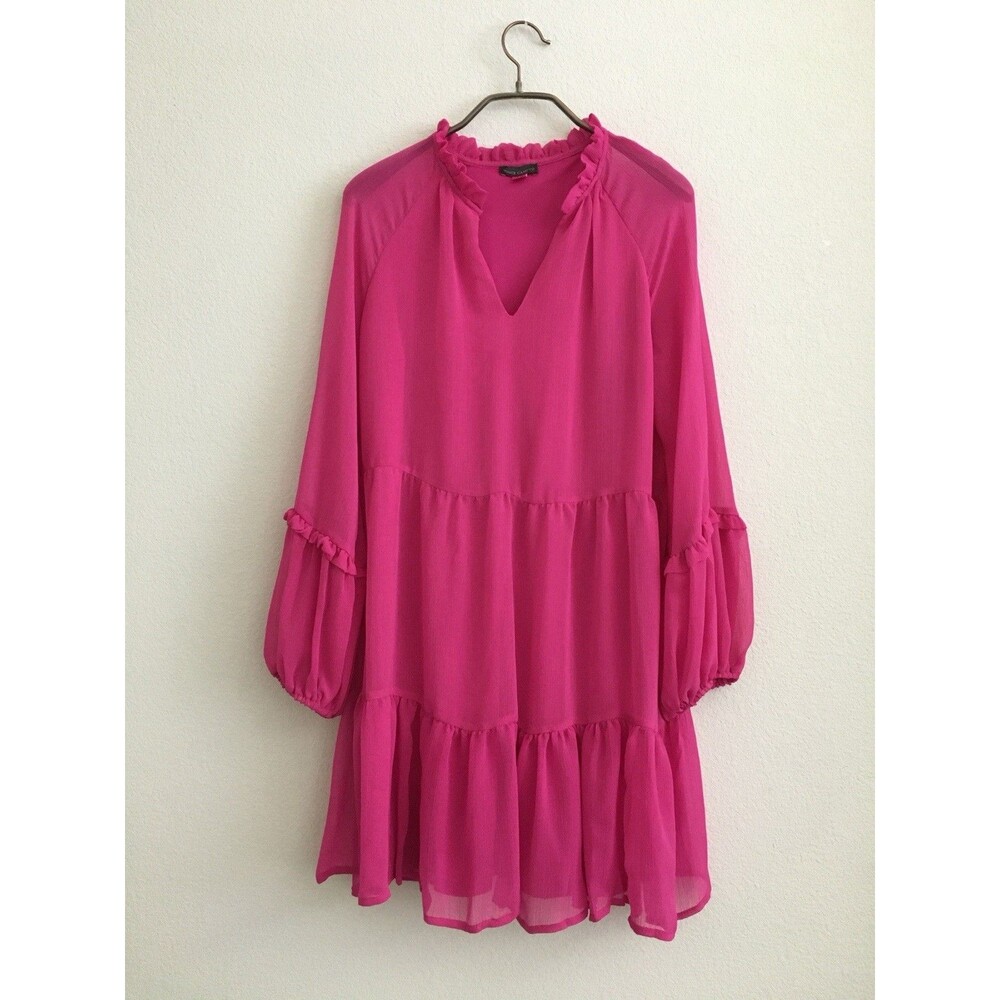 VINCE CAMUTO Women's Three Tiered Flowy Mini Dress-Arresting Orchid (Size S)